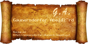 Gaunersdorfer Abelárd névjegykártya